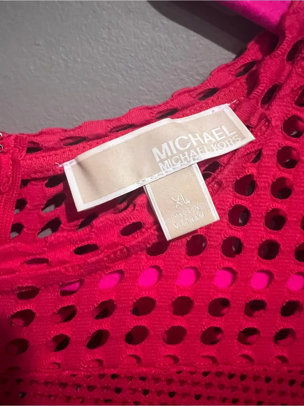 Michael Kors Red Short-Sleeve Mini Dress